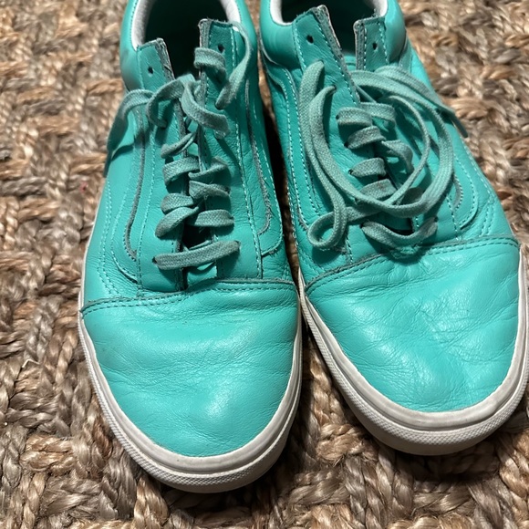 Turquoise leather Vans women’s size 10 - Picture 6 of 6